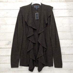 Karen Scott Open Front Cardigan • Brown • Sz M • NWT
